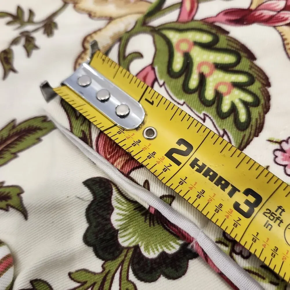 x2 Waverly Valance Peek-A-Boo Navarra Raspberry Floral Striped 3